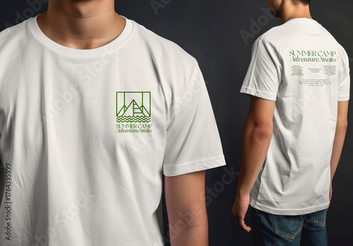 Casual Summer Camp Tshirt Mockup PSD