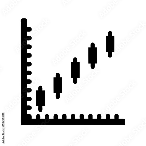 Black candlestick chart representing financial market trends and price fluctuations over time