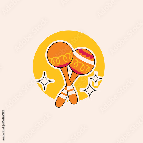 Vibrant maracas illustration bringing a festive and rhythmic energy to any celebration, perfect for cultural events, music-themed designs, or joyous occasions