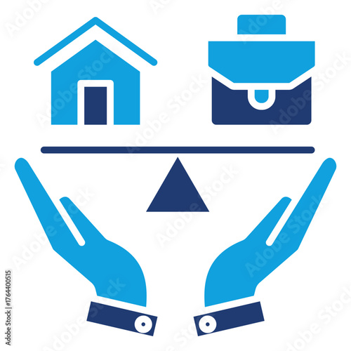 Worklife Balance Flat Blue Icon