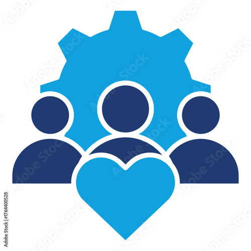 Employee Engagement Flat Blue Icon