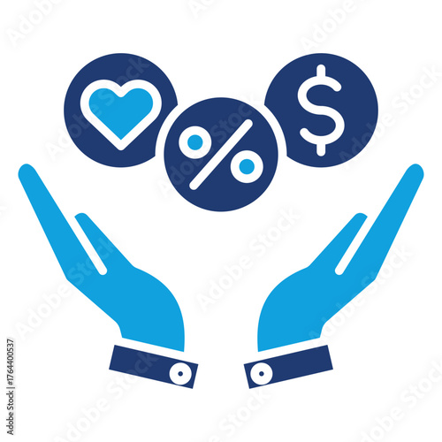Benefit Flat Blue Icon