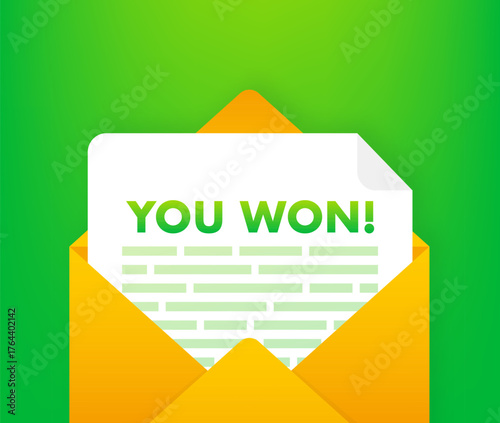 Winning notification email receiving mail message concept