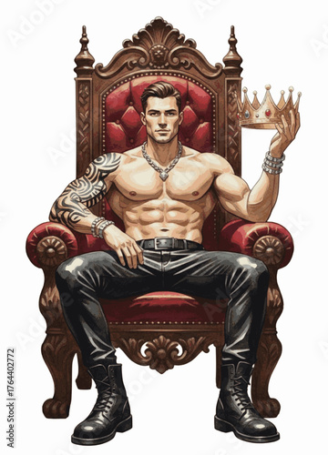 Royal Heart Prince isolated watercolor vector illustration svg