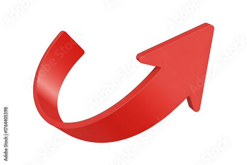 Bold red arrow curves upwards, signifying progress, growth, and a positive trajectory.