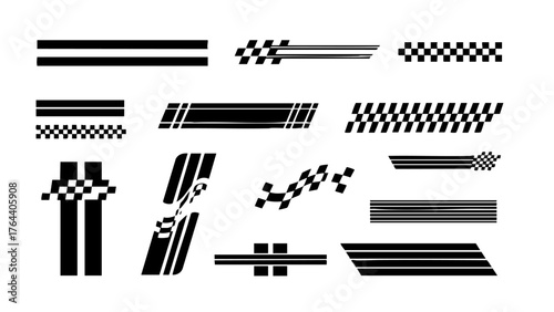 Racing Stripes & Graphics for Vehicle Customization - Vector Set