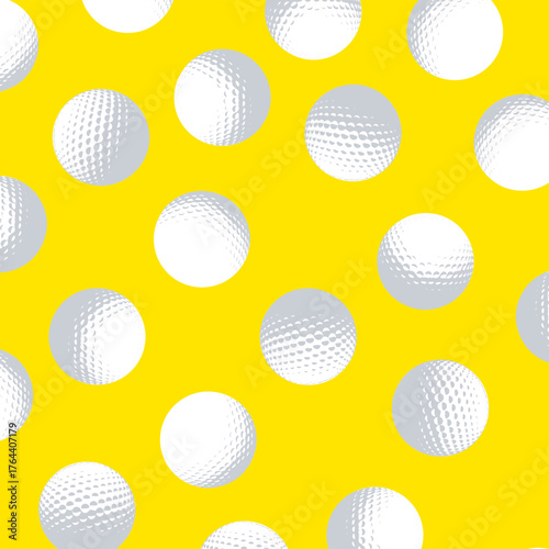 Golf Ball Seamless Pattern. Realistic Golf Ball Background. Ideal for sports branding, packaging, wallpapers, or textile prints