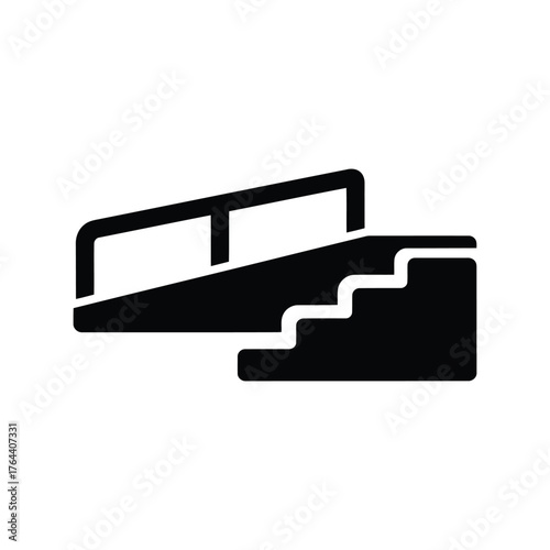 Modern staircase ramp icon accessibility design urban architecture symbol vector