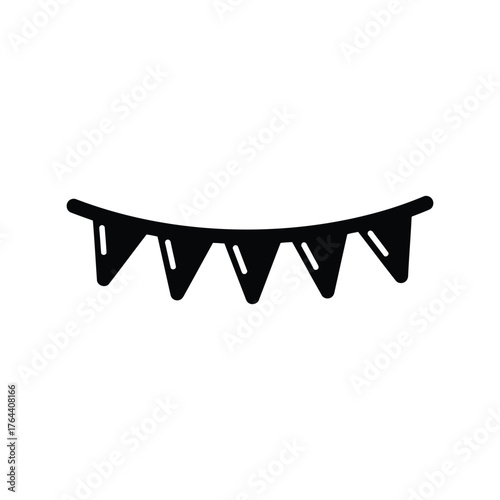 Hand drawn bunting flags garland celebration party decor festive event banner string vector