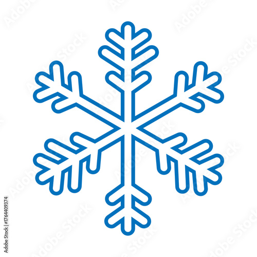 Snowflake icon vector. Winter illustration sign. Cold illustration symbol. Christmas logo or web icon.