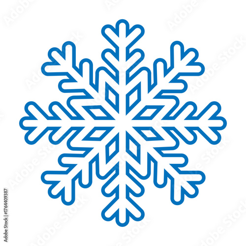 Snowflake icon vector. Winter illustration sign. Cold illustration symbol. Christmas logo or web icon.