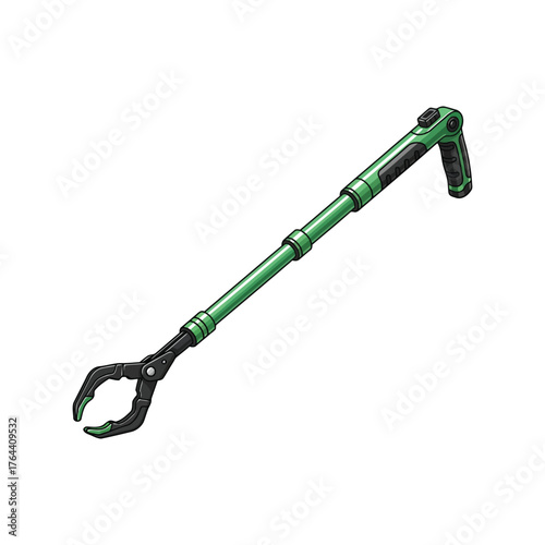 Robotic arm gripper tool for industrial automation and precision handling vector