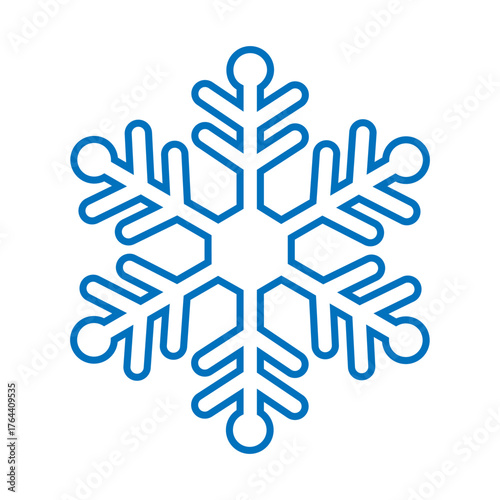 Snowflake icon vector. Winter illustration sign. Cold illustration symbol. Christmas logo or web icon.