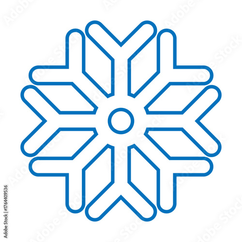 Snowflake icon vector. Winter illustration sign. Cold illustration symbol. Christmas logo or web icon.