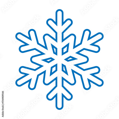 Snowflake icon vector. Winter illustration sign. Cold illustration symbol. Christmas logo or web icon.