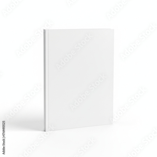 A plain white book mockup isolated on white