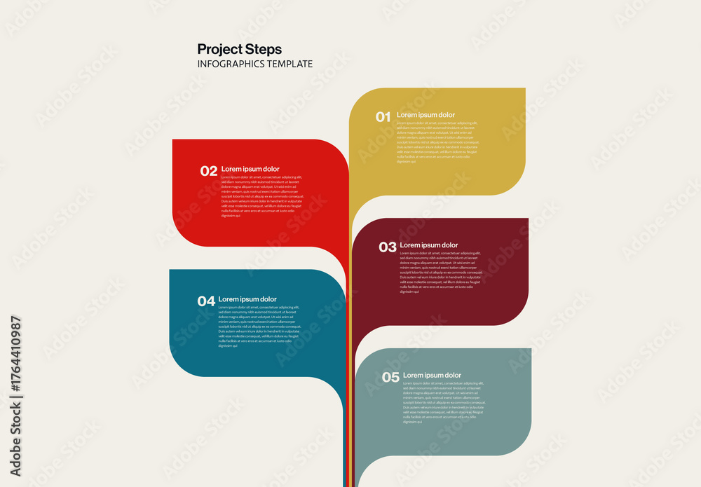 Project Steps Colorful Petal Infographic Template Stock Template ...