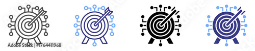 objective function icon set multiple style