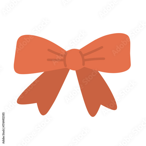 Ribbon Bow in Flat Cute Style for Festive Gift and Decor