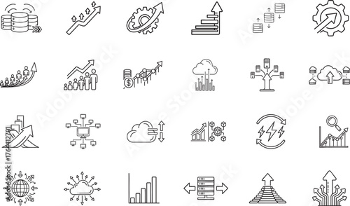 Scalability growth expansion outline vector icon