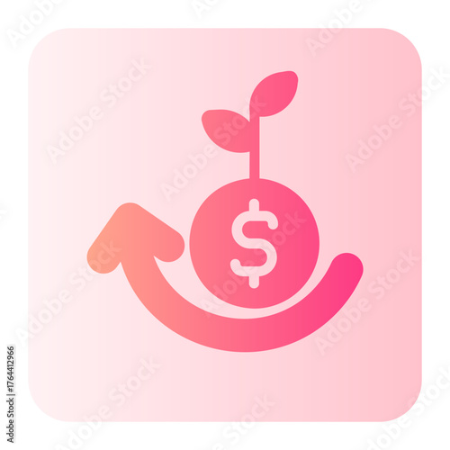 Capital return gradient icon