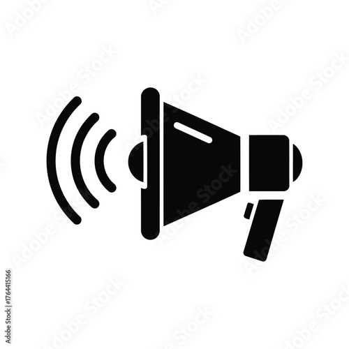 Megaphone announcing news sound waves communication promotion advertising announcement promotion announcement vector