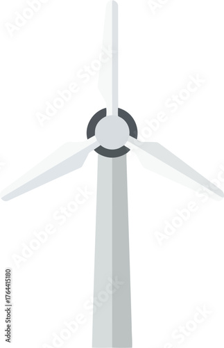 Modern wind turbine generating renewable energy clean power source vector