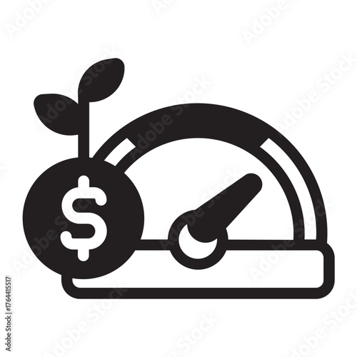 Financial performance glyph icon