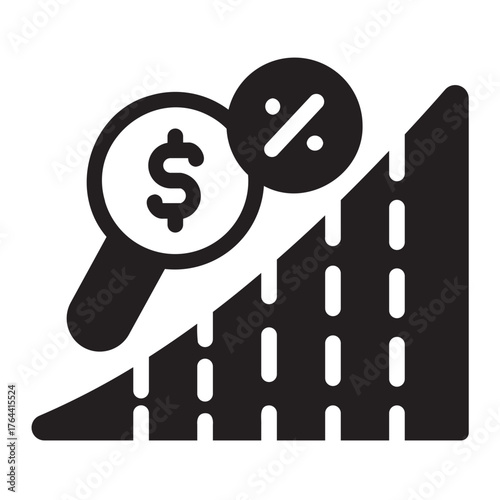 financial ratio glyph icon