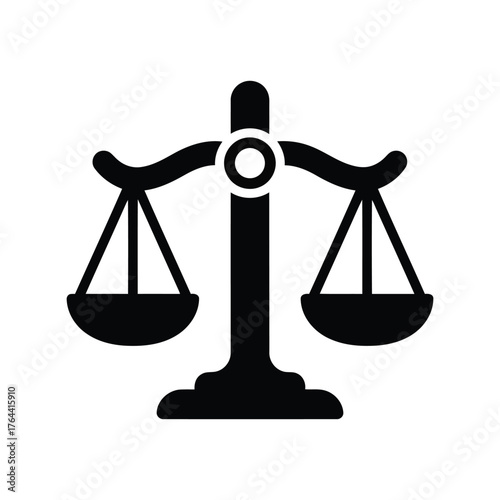 Legal justice scales symbol representing law fairness balance and equilibrium concept vector