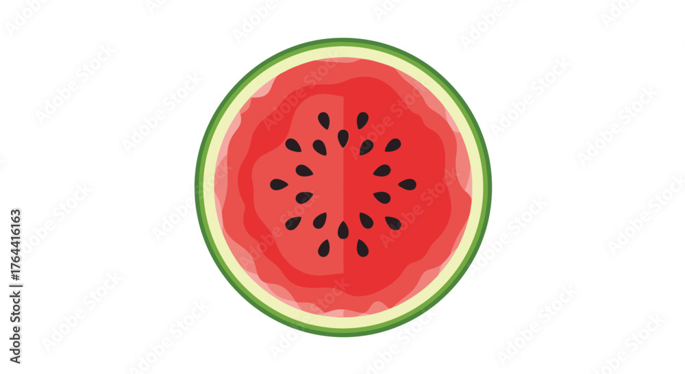 Fototapeta premium Vibrant cross-section of a watermelon with refreshing and juicy look