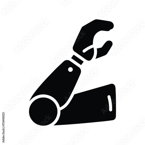 Modern robotic arm technology advanced prosthetic limb silhouette symbol icon design vector
