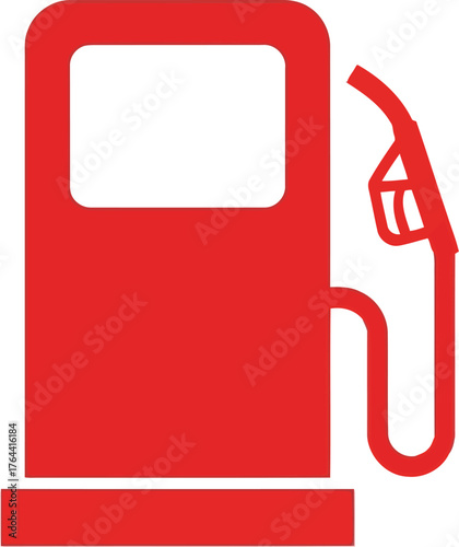 Modern red gas pump icon simple clean design fueling service vector