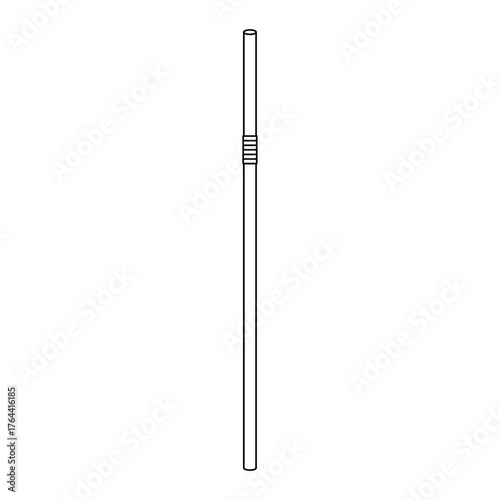 Simple plastic straw icon, party tube drink equipment symbol, vector illustration .