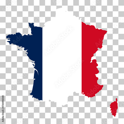 France map symbol shape, travel web flat concept icon symbol vector illustration .