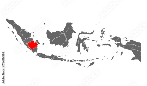 Indonesia detailed South Sumatra map shape, Flat web graphic concept icon symbol vector illustration .