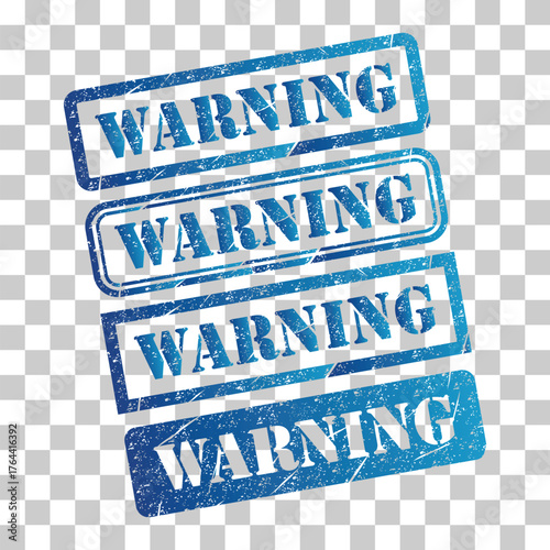 Set of Warning stamp symbol, label sticker sign button, text banner vector illustration .