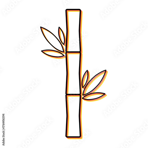Bamboo leaf icon, nature tropical symbol design, web sign vector illustration .