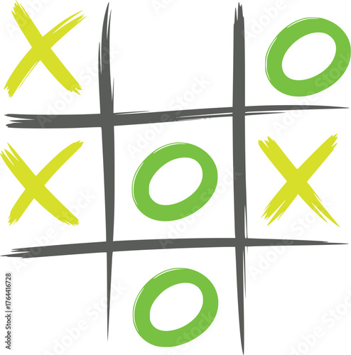 Tic tac toe game grid with x and o symbols vector
