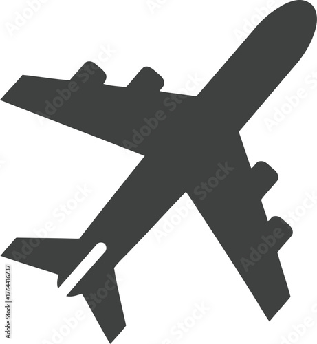 Modern jet airplane silhouette traveling sky vector