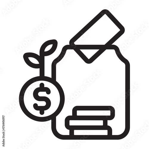 Cash reserve line icon