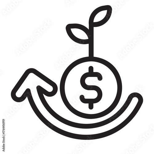 Capital return line icon