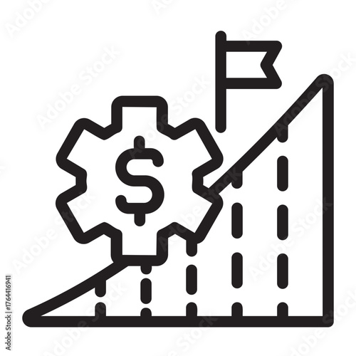 financial goals line icon