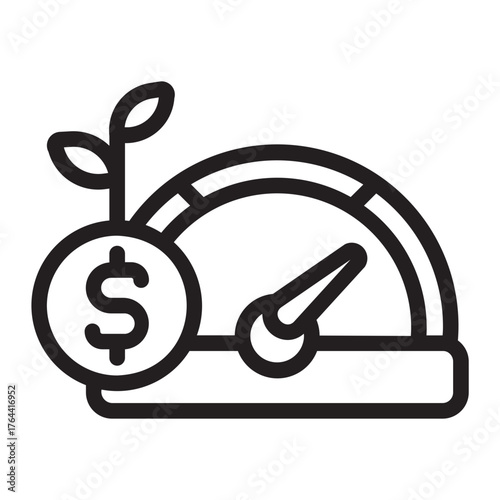 Financial performance line icon