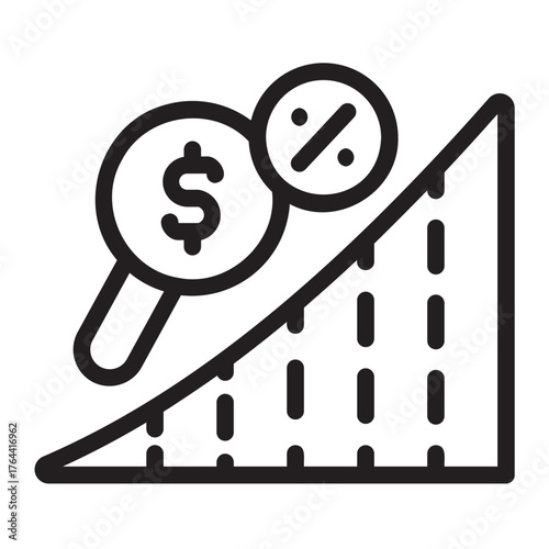 financial ratio line icon