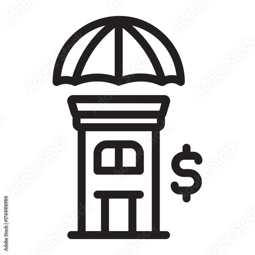investment insurance line icon