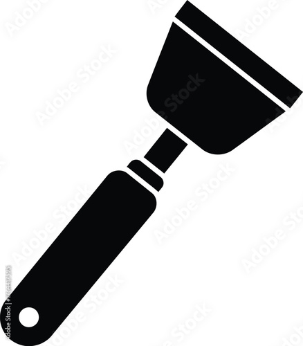 Silhouette of a versatile scraper tool with a comfortable handle ideal for various cleaning and diy tasks vector