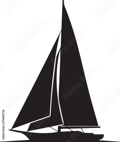 Sailing boat illustration silhouette sailboat vector whit background.