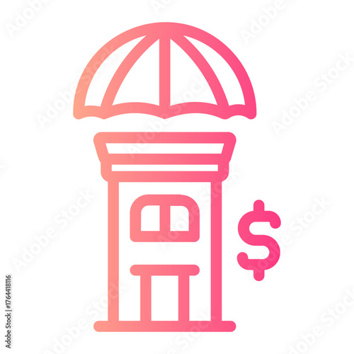 investment insurance gradient icon