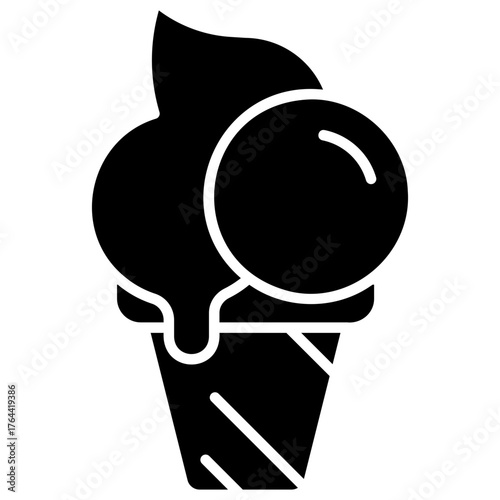 Ice Cream vector icon. Food and beverage icon solid style. perfect use for logo, presentation, website, and more. modern icon design glyph style
